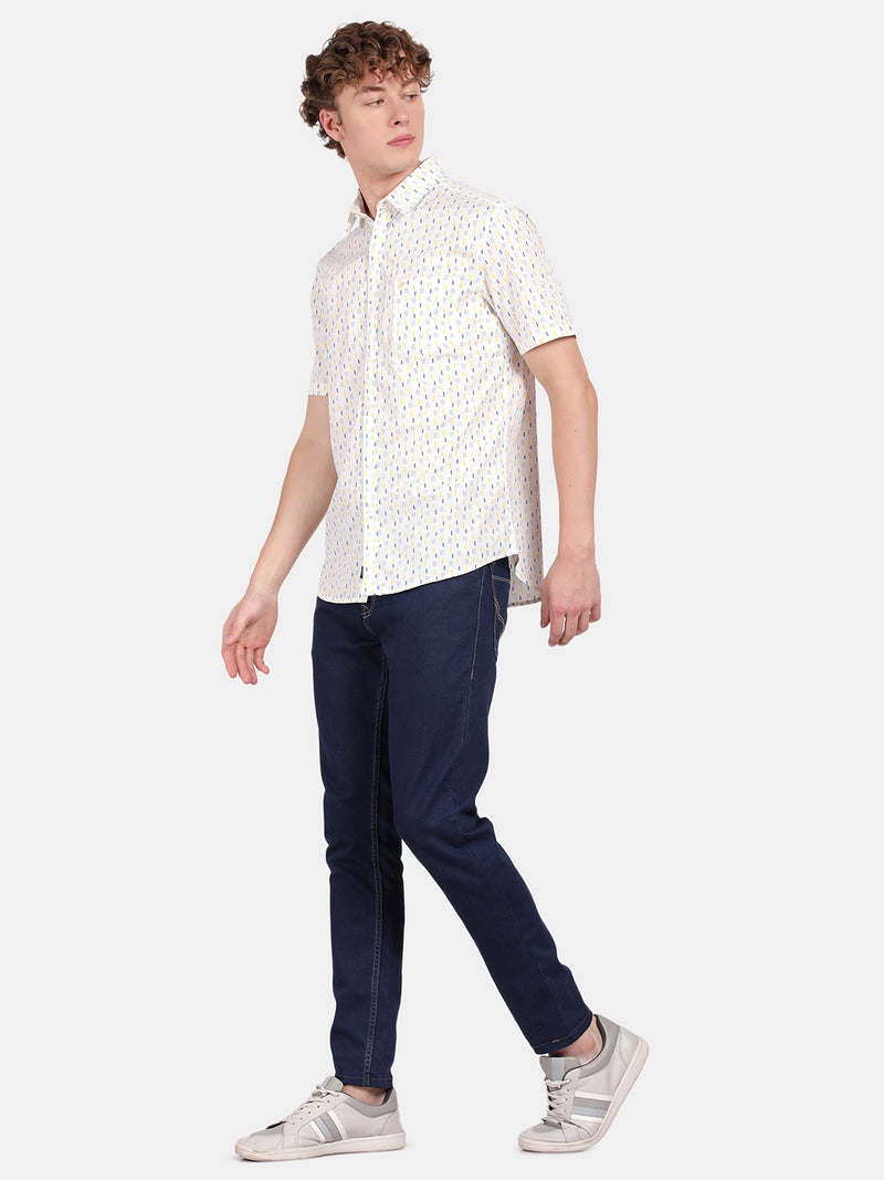 HALF SLEEVE COTTON PRINTED SHIRT