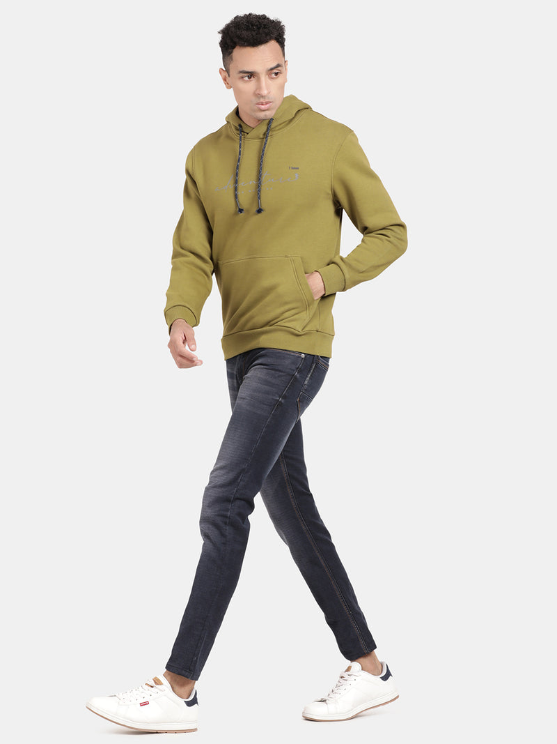 T-Base Kangaroo Pockets Ribbed Hooded Cotton Sweatshirt