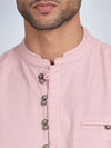 Half Sleeve Dusty Rose Cotton Kurta Linen Shirt