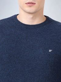 V Neck Lambswool Deep Indigo Full Sleeve Pullover