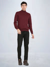 High Neck Port Wine Full Sleeve Pullover