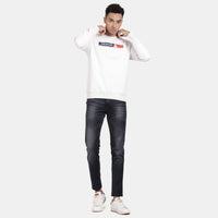 T-Base Typography Printed Cotton Sweatshirt