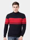 T-Base Men Red & Black Colourblocked Pullover