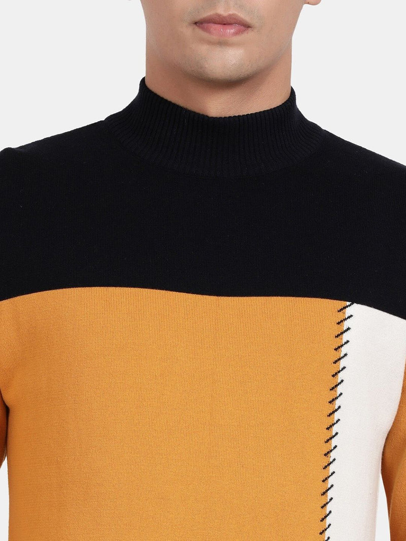 T-Base Colourblocked Pullover Cotton Sweatshirt