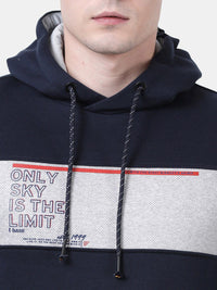 T-Base Men Navy Blue Printed Sweatshirt