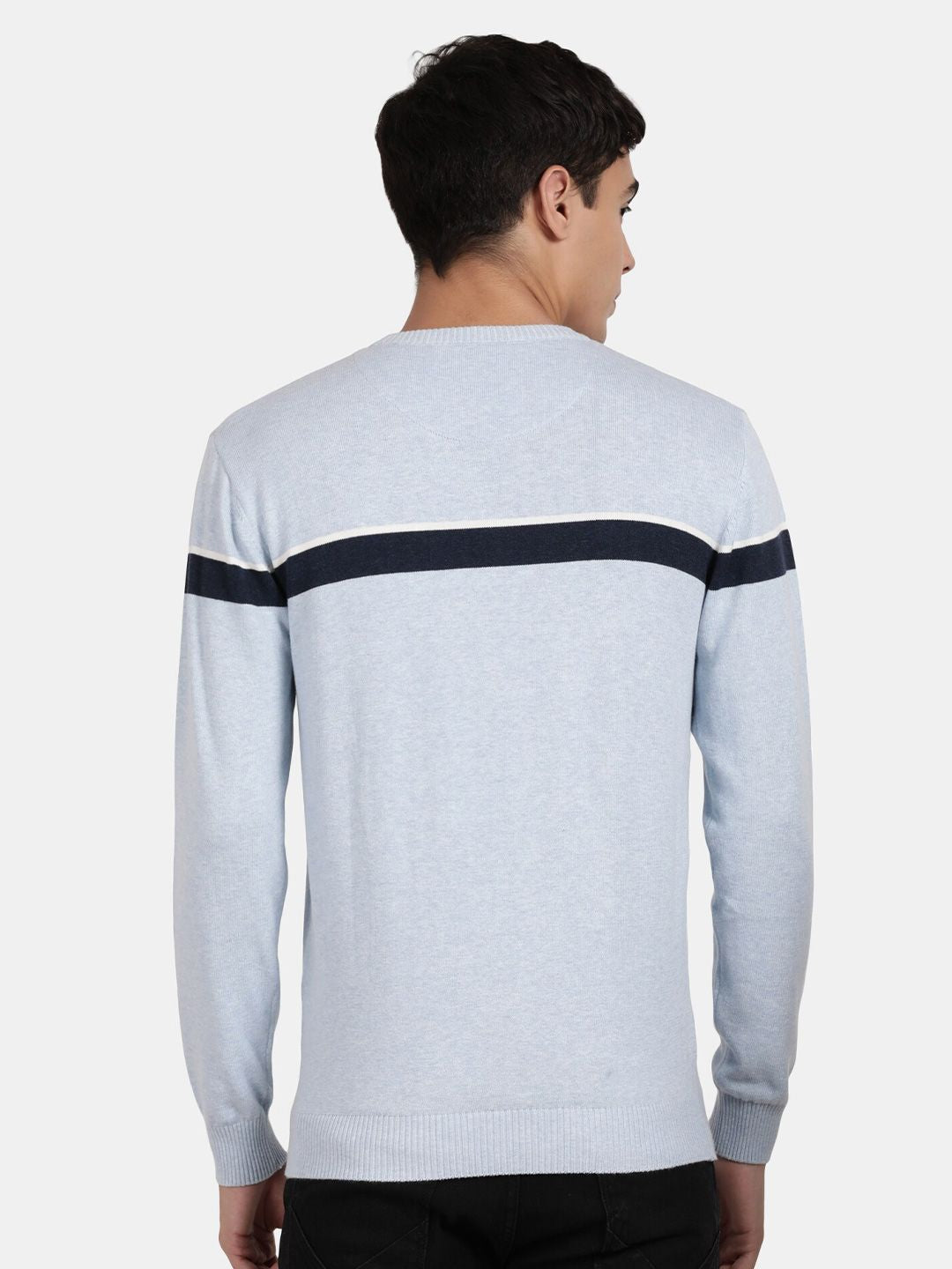 T-Base Striped Round Neck Cotton Pullover