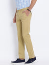 T-Base Men Beige Easy Wash Chinos Trousers