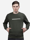 T-Base Men Green Solid Cotton Sweatshirt