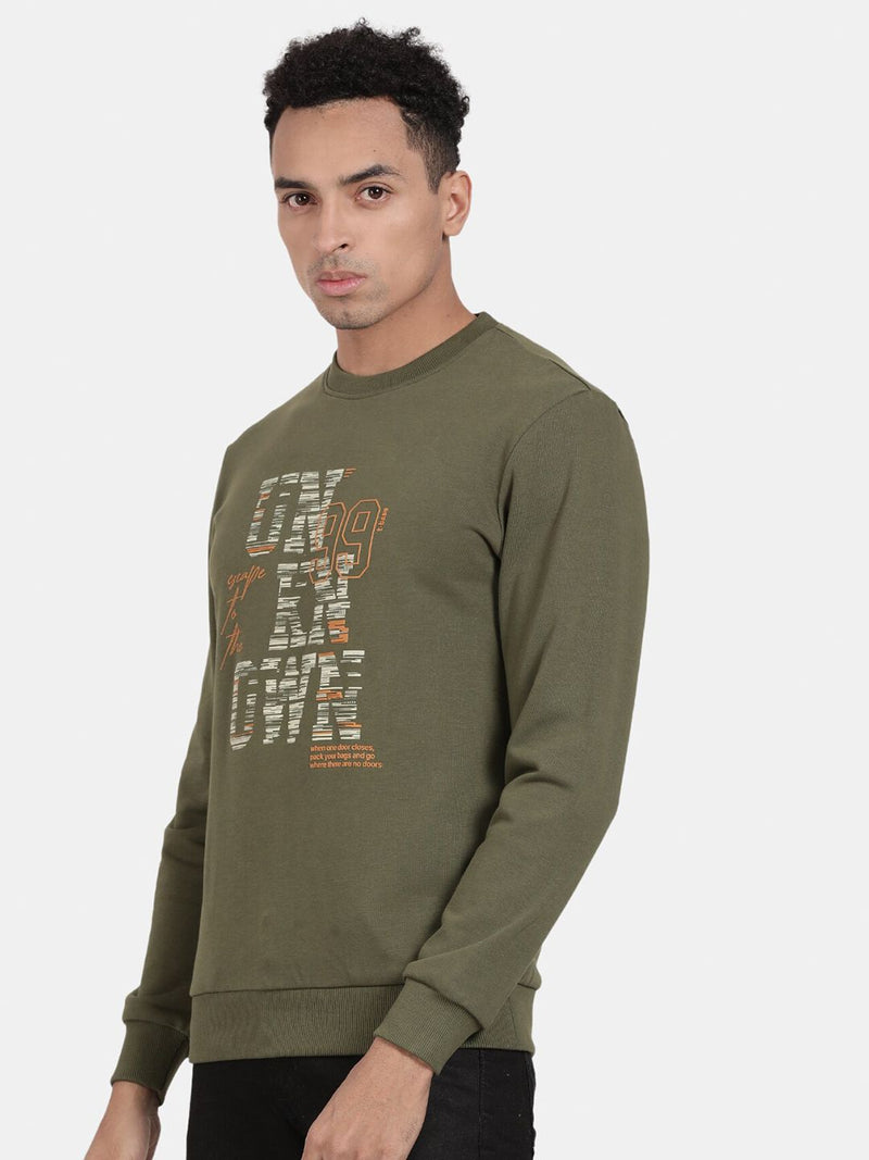 T-Base Typography Printed Sweatshirt