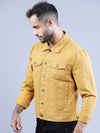 t-base Men Mustard Solid Denim Jacket