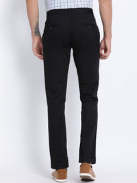 Black Cotton Twill Stretch Chino Pants