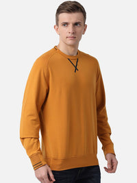 T-Base Men Mustard Yellow Pullover Sweatshirt