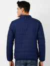 t-base Men Navy Blue Solid Lightweight Padded Jacket