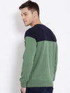 T-Base Men Green & Navy Blue Colourblocked Pullover Sweater