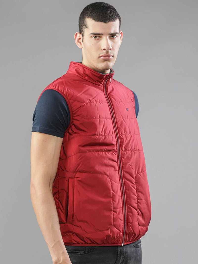 t-base Men Red Windcheater Padded Jacket