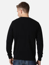 T-Base Men Black & White Colourblocked Cotton Pullover