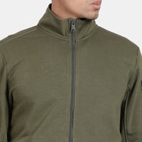 T-Base High Collar Front Open Sweatshirt