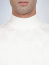 High Neck Broken White Full Sleeve Pullover