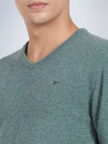 V Neck Lambswool Porcelain Full Sleeve Pullover