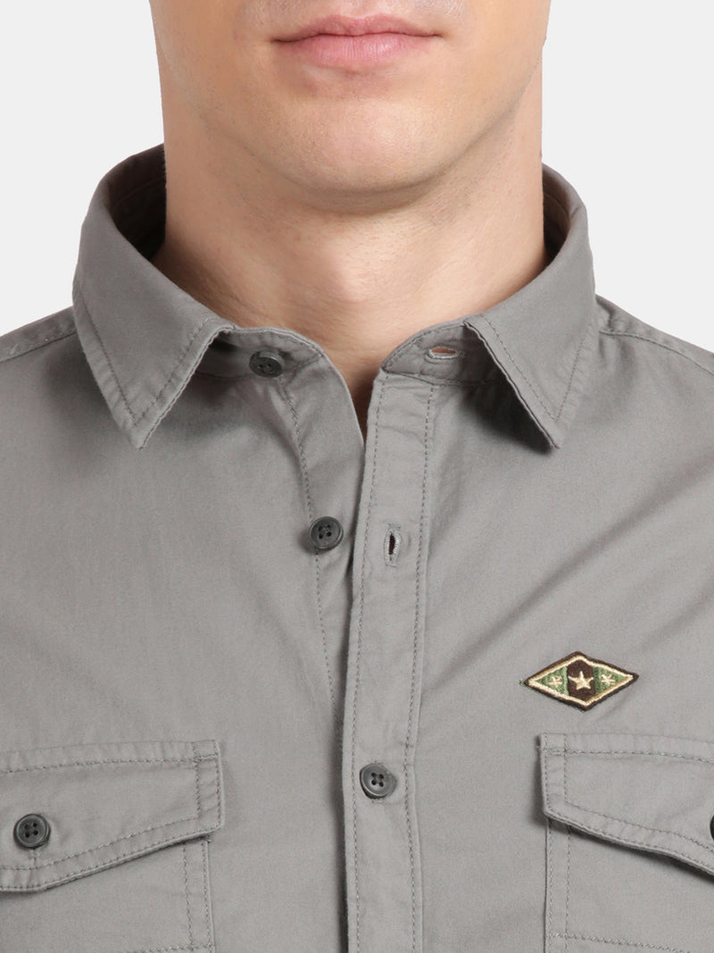 Half Sleeve Clay Military Shirt