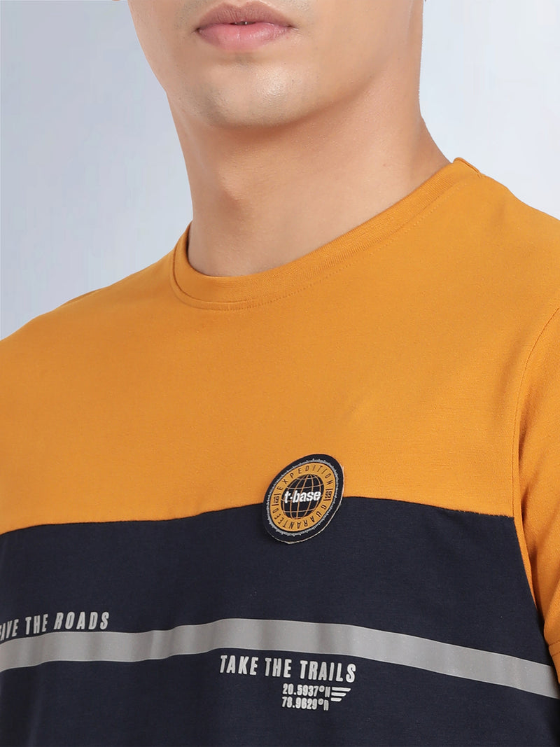 Half Sleeve Spruce Yellow Crew Neck T-Shirt