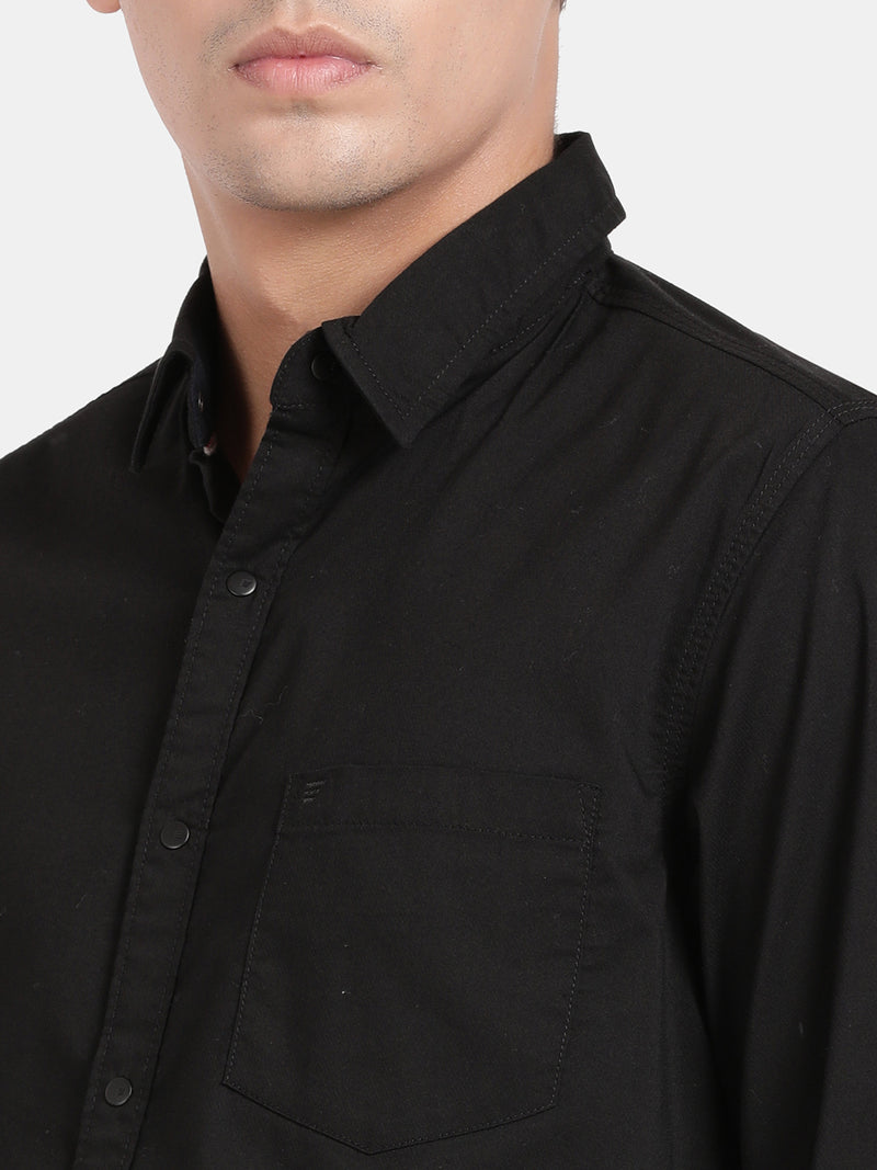 COTTON STRETCH FULL SLEEVE SOLID SHIRT