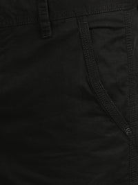 Black Solid Cargo Pants