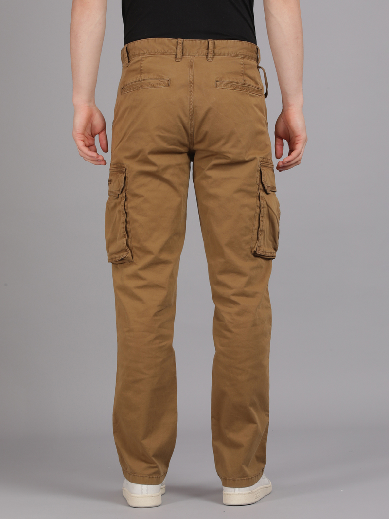 Whiskey Solid Overdyed Cargo Pants