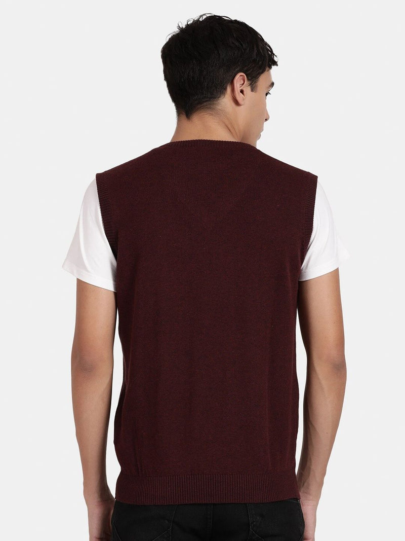 T-Base V-Neck Sleeveless Cotton Sweater Vest