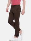 T-Base Men Brown Easy Wash Chinos Trousers