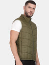 T-Base Sleeveless Puffer Jacket With Quilted Design And Polar Fleece Collar