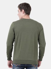 T-Base Men Olive Green Sweatshirt