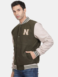 t-base Colourblocked Stand Collar Long Sleeve Insulator Varsity Jacket