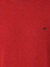 T-Base Men Red Solid Cotton Pullover