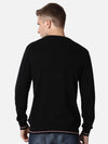 T-Base Men Black Solid Cotton Pullover