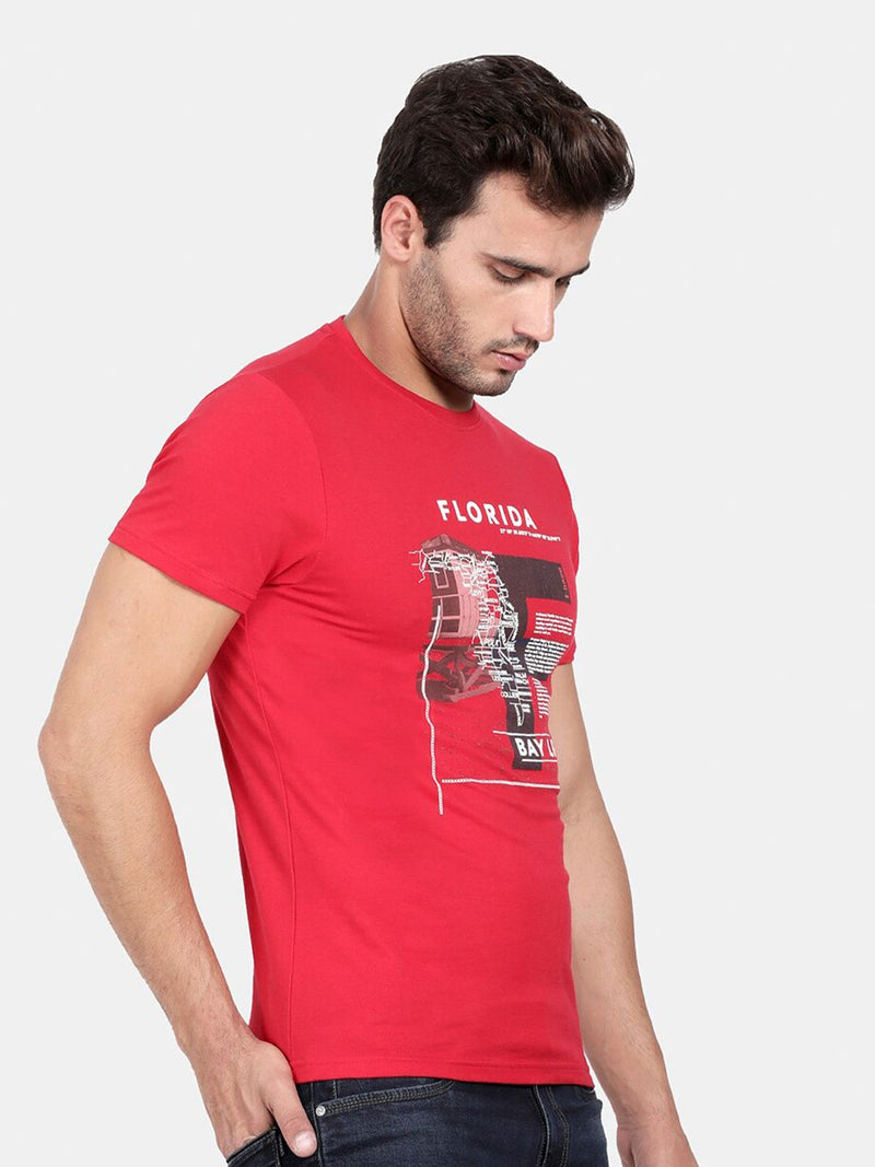 T-Base Typography Printed Cotton T-Shirt