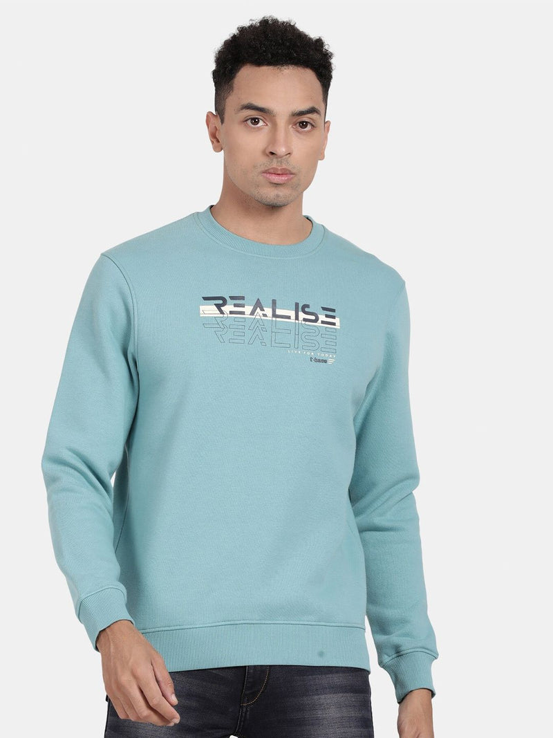 T-Base Typography Printed Sweatshirt