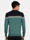 Crew Neck Full Sleeve Alpine Green Color Blocked Pullover