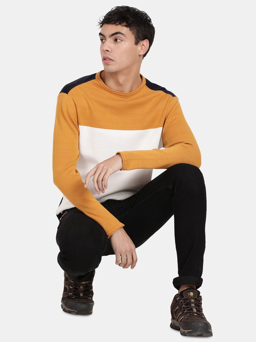 T-Base Colourblocked Cotton Pullover