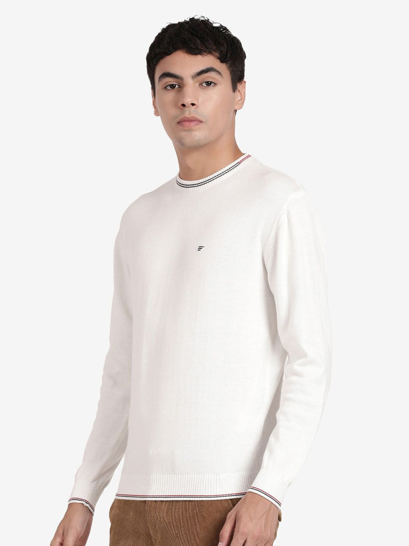 T-Base Round Neck Long Sleeves Cotton Pullover