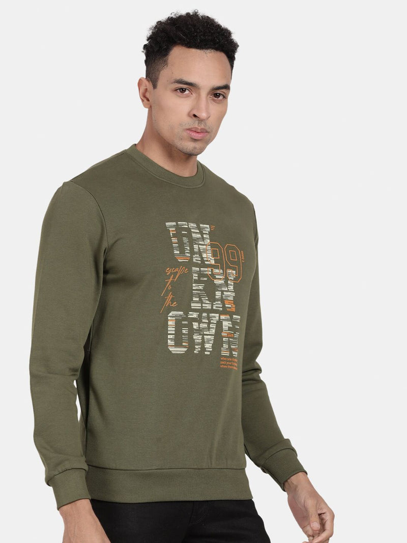 T-Base Typography Printed Sweatshirt