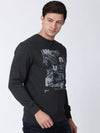 T-Base Men Grey Printed Sweatshirt