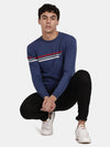 T-Base Striped Round Neck Cotton Pullover Sweater