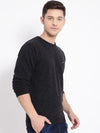 T-Base Men Black Solid Woolen Pullover Sweater