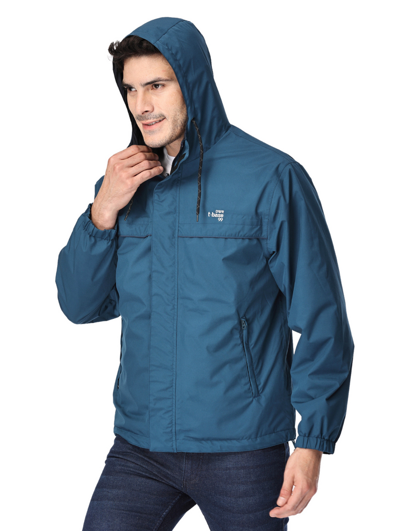 Waterproof Seam Sealed Reversible Teal Rainwear Jacket