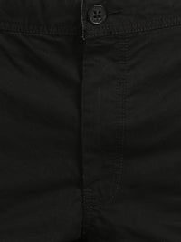 Black Solid Cargo Pants