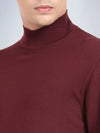 High Neck Port Wine Full Sleeve Pullover