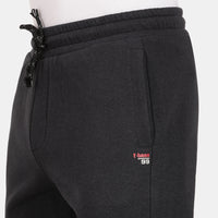 Black Melange Knitted Lower Track Pants