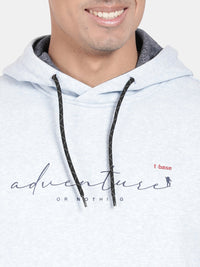 T-Base Typography Printed Hooded Sweatshirt