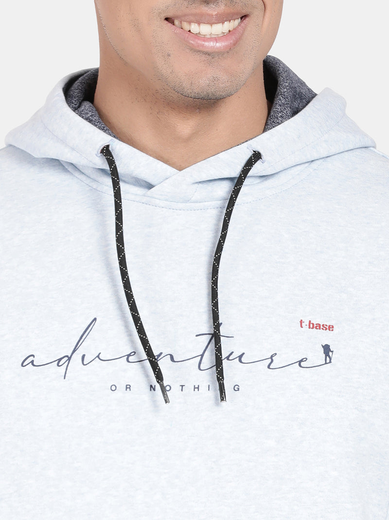 T-Base Typography Printed Hooded Sweatshirt